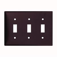 Eaton Wiring Devices 2141B-BOX Wallplate, 4-1/2 in L, 6.37 in W, 3 -Gang, Thermoset, Brown, High-Gloss 