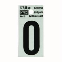 HY-KO RV-15/O Reflective Letter, Character: O, 1 in H Character, Black Character, Silver Background, Vinyl 10 Pack 