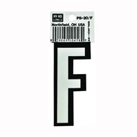 HY-KO PS-20/F Reflective Letter, Character: F, 3-1/4 in H Character, Black/White Character, Vinyl 10 Pack 