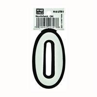 HY-KO PS-20/O Reflective Letter, Character: O, 3-1/4 in H Character, Black/White Character, Vinyl 10 Pack 
