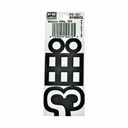 HY-KO PS-20/SYMB Reflective Sign, Character:-, 3-1/4 in H Character, Black/White Character, Vinyl 10 Pack 