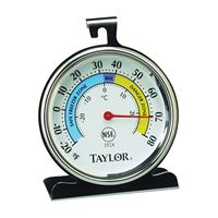 Taylor 5924 Fridge/Freezer Thermometer,-20 to 80 deg F, Analog Display, White 