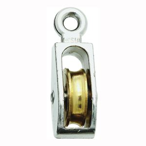 National Hardware N223-404 Pulley, 1/4 in Rope, 40 lb Working Load, 1 in Sheave, Nickel, Pack of 10