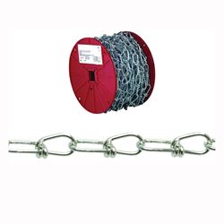 Campbell PG072-2227 Loop Chain, #3, 150 ft L, 90 lb Working Load, Low Carbon Steel, Red 