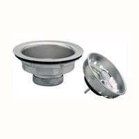 Keeney 1431SSBX Basket Strainer with Fixed Stick Post, 4-3/8 in Dia, Stainless Steel, Chrome, 3-1/4 in Dia Mesh 