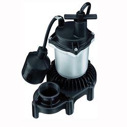 Flotec FPZS25T Sump Pump, 1-Phase, 3.9 A, 115 V, 0.25 hp, 1-1/2 in Outlet, 20 ft Max Head, 3200 gph, Thermoplastic 