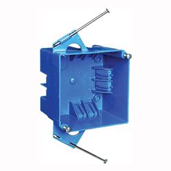 Carlon B432A-UPC Outlet Box, 4 -Gang, Thermoplastic, Blue, Captive Nail Mounting 