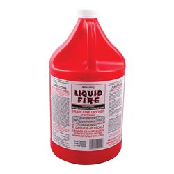 Liquid Fire LF-G-4 Drain Opener, Liquid, Dark Amber, Slight Pungent, 128 oz Bottle, Pack of 4 