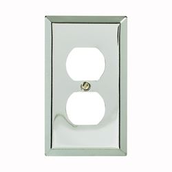 Amerelle 161D Receptacle Wallplate, 4-5/16 in L, 2-7/8 in W, 1 -Gang, Steel, Polished Chrome 