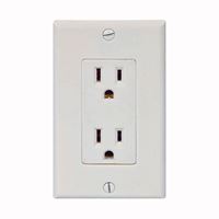 Eaton Wiring Devices C1507W Duplex Receptacle, 2 -Pole, 15 A, 125 V, Push-in, Side Wiring, NEMA: 5-15R, White 