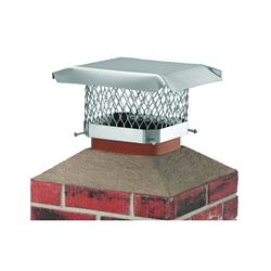 SHELTER SCSS1313 Chimney Cap, Stainless Steel, Fits Duct Size: 11-1/2 x 11-1/2 to 13-1/2 x 13-1/2 in 