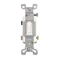 Eaton Wiring Devices 1303-7W-BOX Toggle Switch, 15 A, 120 V, Polycarbonate Housing Material, White, Pack of 10 