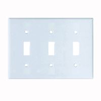 Eaton Wiring Devices 2141W-BOX Wallplate, 4-1/2 in L, 6-3/8 in W, 3 -Gang, Thermoset, White, High-Gloss 