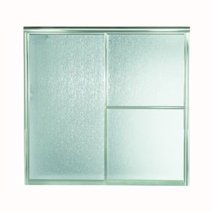 Sterling 5900 Series 5906-59S Bath Door, Deluxe Frame, Aluminum Frame, Rain Glass, Tempered Glass, Sliding Door