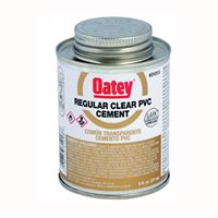 Oatey 31012 Solvent Cement, 4 oz Can, Liquid, Clear 