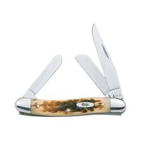 CASE 00042 Folding Pocket Knife, 2.57 in Clip, 1.88 in Sheep Foot, 1.71 in Spey L Blade, Stainless Steel Blade, 3-Blade 