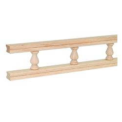 Waddell 550-6PC Galley Rail with Sleeve, 6 ft L, 2-1/2 in W, Maple, Pack of 6 