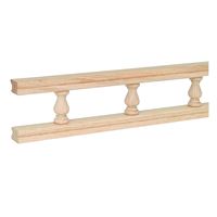 Waddell 550-6PC Galley Rail with Sleeve, 6 ft L, 2-1/2 in W, Maple 6 Pack 