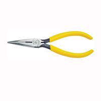 Klein Tools D203-6 Nose Plier, 6-5/8 in OAL, 2 in Jaw Opening, Yellow Handle, Dipped Handle, 11/16 in W Jaw 