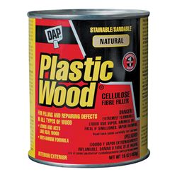 DAP Plastic Wood 21506 Wood Filler, Paste, Strong Solvent, Natural, 16 oz 