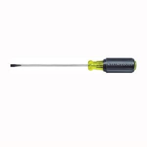 KLEIN TOOLS 601-3 Screwdriver, 3/16 in Drive, Cabinet Drive, 6-3/4 in OAL, 3 in L Shank, Rubber Handle