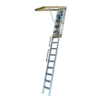 Louisville Everest Series AL258P Attic Ladder, 10 to 12 ft H Ceiling, 25-1/2 x 63 in Ceiling Opening, 13-Step, 350 lb 