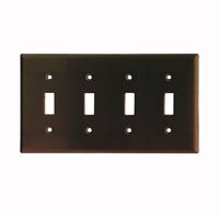 Eaton Wiring Devices 2154B-BOX Wallplate, 4-1/2 in L, 8.19 in W, 4 -Gang, Thermoset, Brown, High-Gloss 