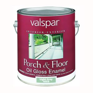 Valspar 027.0001033.007 Porch and Floor Enamel Paint, High-Gloss, Light Gray, 1 gal, Pack of 2