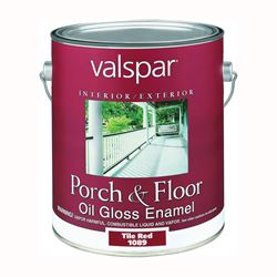 Valspar 027.0001089.007 Porch and Floor Enamel Paint, High-Gloss, Tile Red, 1 gal, Pack of 2 