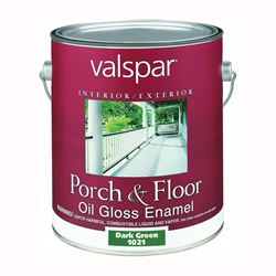 Valspar 027.0001021.007 Porch and Floor Enamel Paint, High-Gloss, Dark Green, 1 gal, Pack of 2 