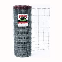 Red Brand 70048 Field Fence, 330 ft L, 47 in H, 12-1/2 Gauge, Steel, Galvanized 