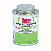 Oatey 30876 Solvent Cement, 16 oz Can, Liquid, Clear 