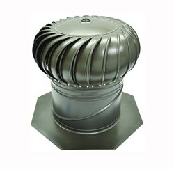 Master Flow GIC12WW Rotary Turbine Ventilator, 12 in Dia Throat, Steel, Weathered Wood 