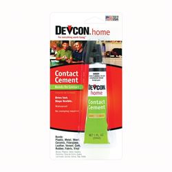 Devcon 18045 Contact Cement, Liquid, Hydrocarbon, Amber, 1 oz, Tube 