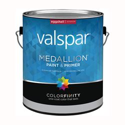 Valspar Medallion 4400 Series 027.0004400.007 Interior Paint, Eggshell Sheen, White, 1 gal, Can, Pack of 4 