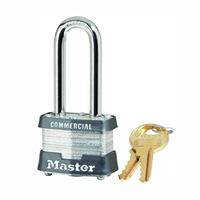 Master Lock 3KALH 0851 Padlock, Keyed Alike Key, Open Shackle, 9/32 in Dia Shackle, 2 in H Shackle, Steel Shackle 6 Pack 