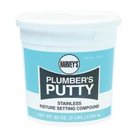 Harvey 043105 Plumbers Putty, Solid, Off-White, 5 lb Cup 