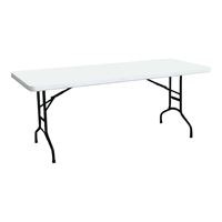 Simple Spaces TBL-040 Banquet Table, 6 ft OAW, 30 in OAD, 29-1/4 in OAH, Steel Frame, Polyethylene Tabletop 