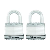 Master Lock Magnum Series M5XT Padlock, Keyed Alike Key, 3/8 in Dia Shackle, 1 in H Shackle, Stainless Steel Body, Zinc 