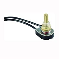 Gardner Bender GSW-25 Pushbutton Switch, 1/3/6 A, 125/250 V, SPST, Lead Wire Terminal, Plastic Housing Material, Chrome 