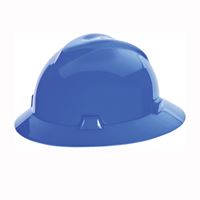 MSA SWX00427 Hard Hat, 4-Point Textile Suspension, HDPE Shell, Blue, Class: E 