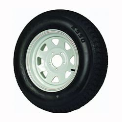 MARTIN Wheel DM205D4C-5CT/CI Trailer Tire, 1760 lb Withstand, 4-1/2 in Dia Bolt Circle 
