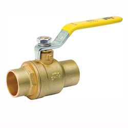 B & K 107-846NL Ball Valve, 1-1/4 in Connection, Compression, 600/150 psi Pressure, Manual Actuator, Brass Body 