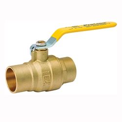 B & K 107-856NL Ball Valve, 1-1/4 in Connection, Compression, 600/125 psi Pressure, Manual Actuator, Brass Body 