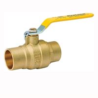 B & K 107-857NL Ball Valve, 1-1/2 in Connection, Compression, 600/125 psi Pressure, Manual Actuator, Brass Body 