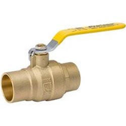 B & K 107-858NL Ball Valve, 2 in Connection, Compression, 600/125 psi Pressure, Manual Actuator, Brass Body 