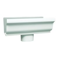 Amerimax 27010 Gutter End with Drop, 2 in W, Aluminum, White, For: 5 in K-Style Gutter System 