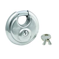 Master Lock 40D Padlock, Keyed Different Key, Shrouded Shackle, 3/8 in Dia Shackle, Steel Shackle, Stainless Steel Body 