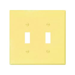 Eaton Wiring Devices PJ2V Wallplate, 4-7/8 in L, 4.94 in W, 2 -Gang, Polycarbonate, Ivory, High-Gloss 