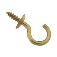 National Hardware N119-669 Cup Hook, 0.37 in Opening, 1.31 in L, Brass 